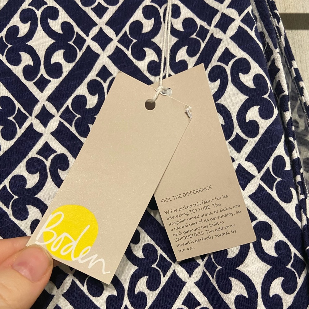 NWT Boden Blue White Racer Neck Jersey Mini Dress 8 - Picture 9 of 11